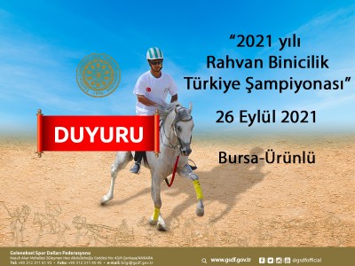 2021 yılı  Rahvan Binicilik Türkiye Şampiyonası 26 Eylül 2021
